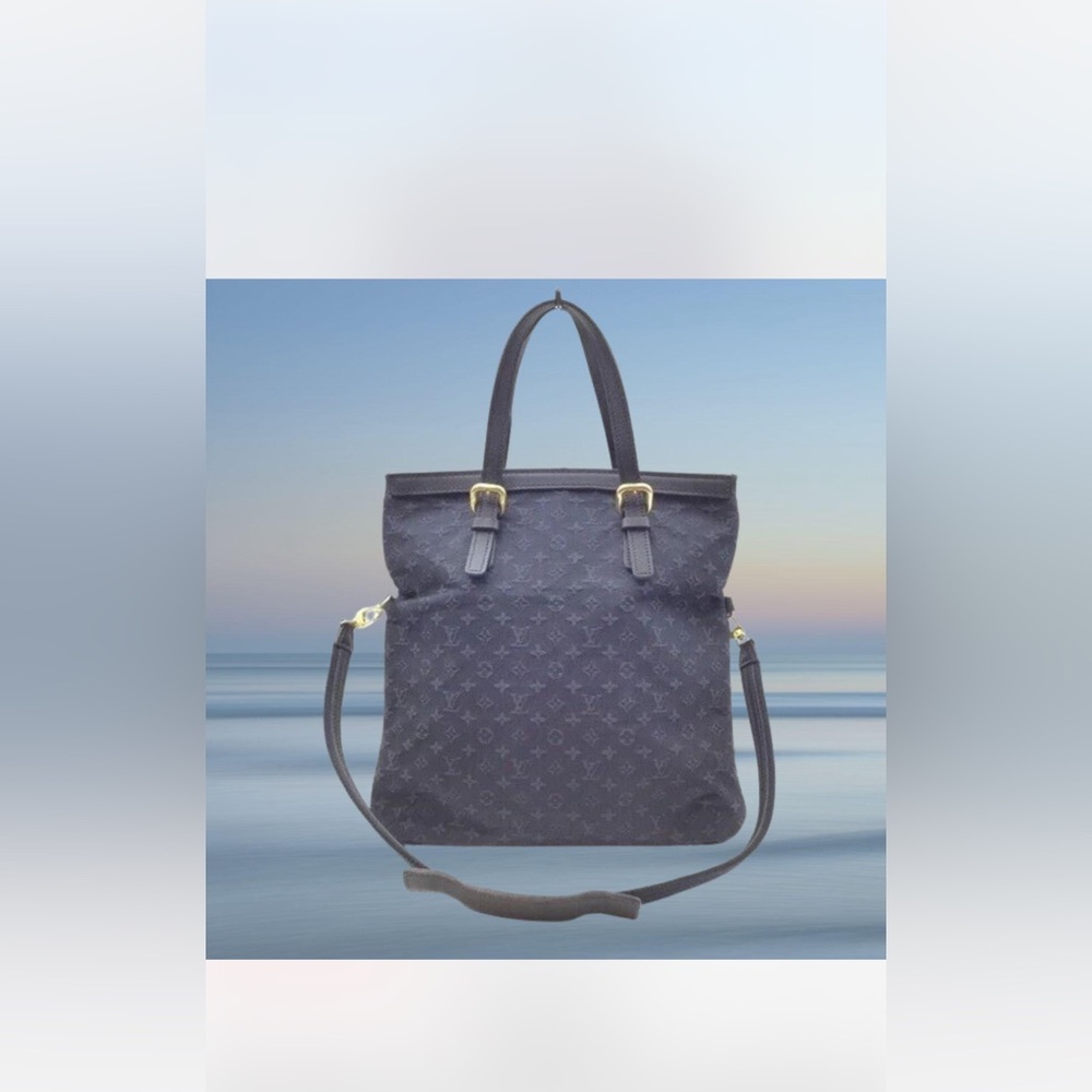 Authentic Louis vuitton denim bag with Qr code vintage rare deep blue